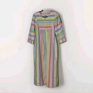 Saybury nightgown House Coat Heavy Warm Fleece Soft 3/4 Zip Pockets Poly Rainbow
